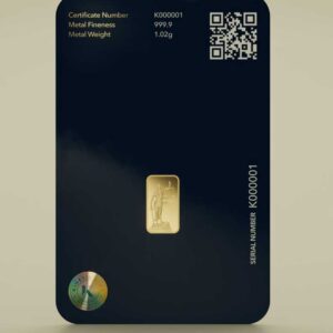 Kinesis Gold Bullion Packaging Back 1g