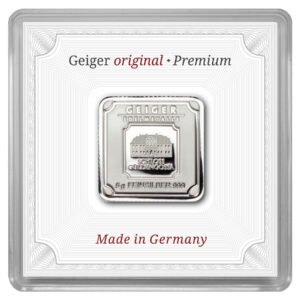 Silver Bar Geiger original - 5 g .999 Square in Capsule