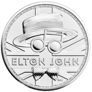 Reverse Royal Mint Music Legends Elton John 1oz silver coin 2021