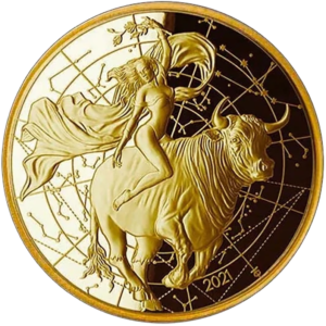 The Seduction of Europe-1g 9999 proof gold round